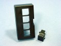 Leviton Black Quickport 4-Port Cubicle Data Face Plate Extra Deep 49900-EE4
