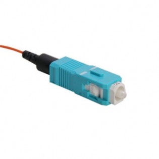 49991-LSC FastCAM Pre-polished Connector, SC (aqua), 50/125um L.O. Multimode