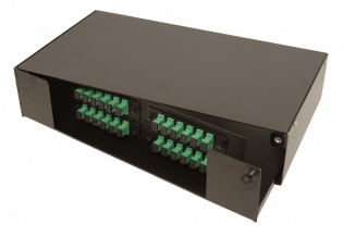 2 RU 4 Termination Panel 19” or 23” Rack Mount Fiber Distribution Unit
