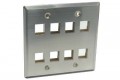310-208SSDG Dual Gang 8 Port Keystone Plate Stainless Steel