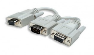 328302 6" VGA Splitter Cable HD15 Male to (2) HD15 Female