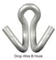 B Drop Wire Hook rams Horn Galvanized Steel 666