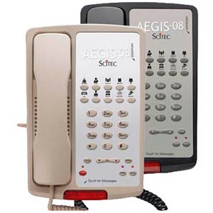 Scitec Aegis-10S-08 Single Line Speakerphone Hotel Phone 10 Button Ash 88101