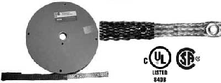 BBR-EW-25 #6 Bond Braid with 1/4" Eyelets, 3" Spacing, Web Insulator, 25 Feet EM2030
