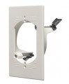LV1RP Plastic Retrofit Low Voltage Mounting Bracket Installed with Hole Saw