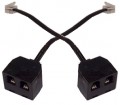 Two Way Telephone Handset Splitter Headset Y