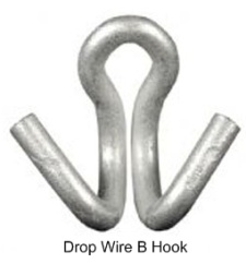 B Drop Wire Hook rams Horn Galvanized Steel 666
