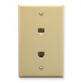 Telephone Dual Flush Mount Plate with 6P4C Jack