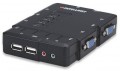 157032 4-Port Compact KVM Switch USB, with Cables and Audio Support