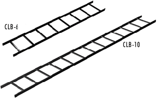 CLB-6 Middle Atlantic Cable Ladder Runway 12" W x 6' L,  Black Finish